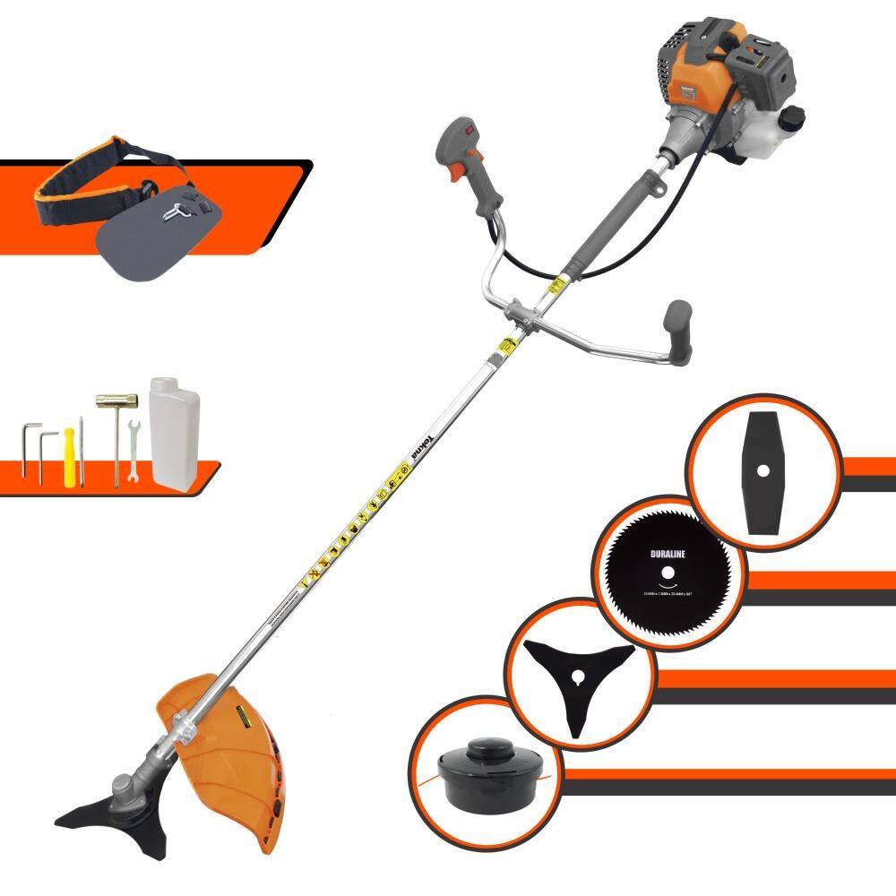 Roçadeira Profissional Completa Tekna RL430-P À Gasolina 2 Tempos 43cc 10.000rpm 1,7HP de Potência Com Kit 3 Lâminas de Corte e Cabeçote de Nylon