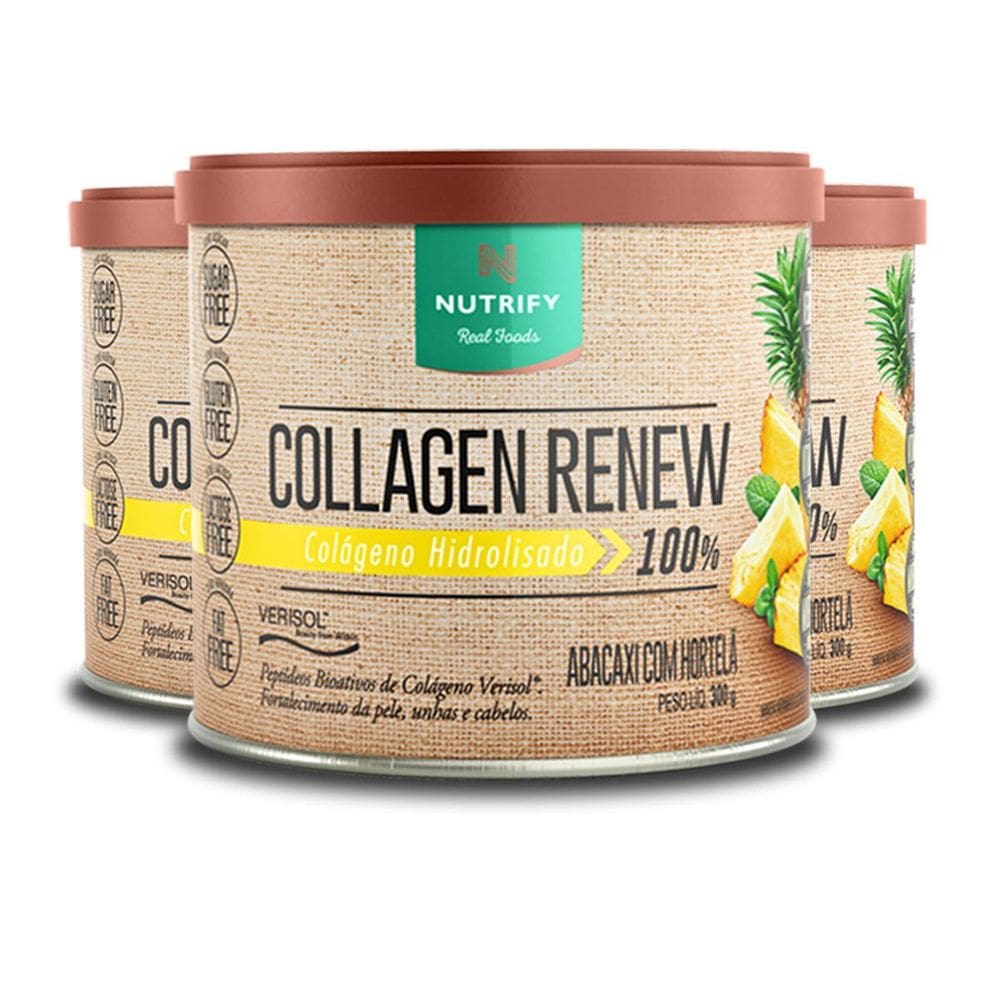 Kit 3 Colágeno Renew Hidrolisado Abacaxi Nutrify 300G