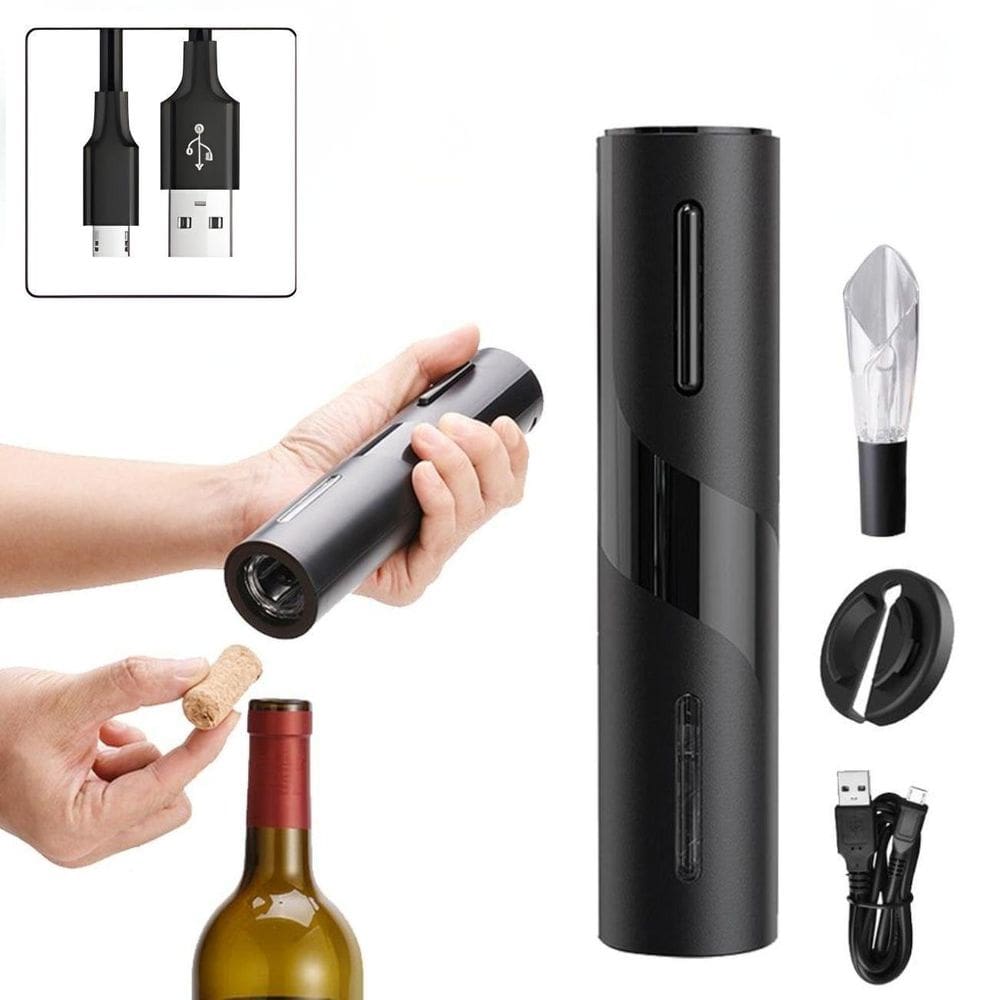 Abridor De Vinhos Saca Rolhas Elétrico Eficiente Usb