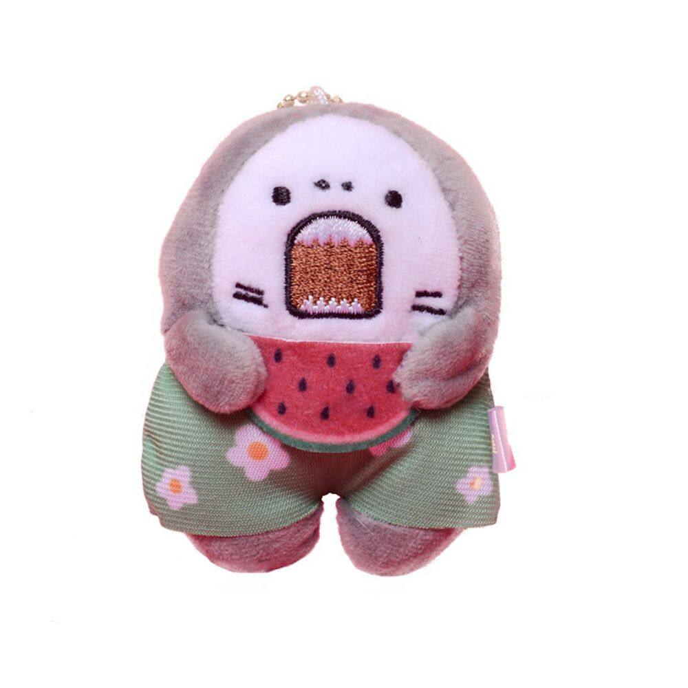 Boneca de brinquedo de pelúcia Shark cinza e verde 8cm