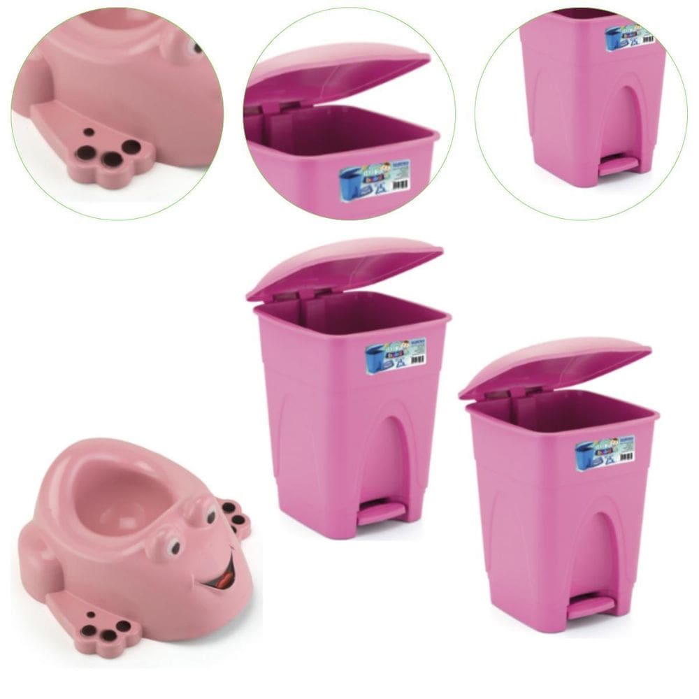 Kit Quarto De Bebê Troninho Desfralde E 2 Lixeira Cesto 7,5L