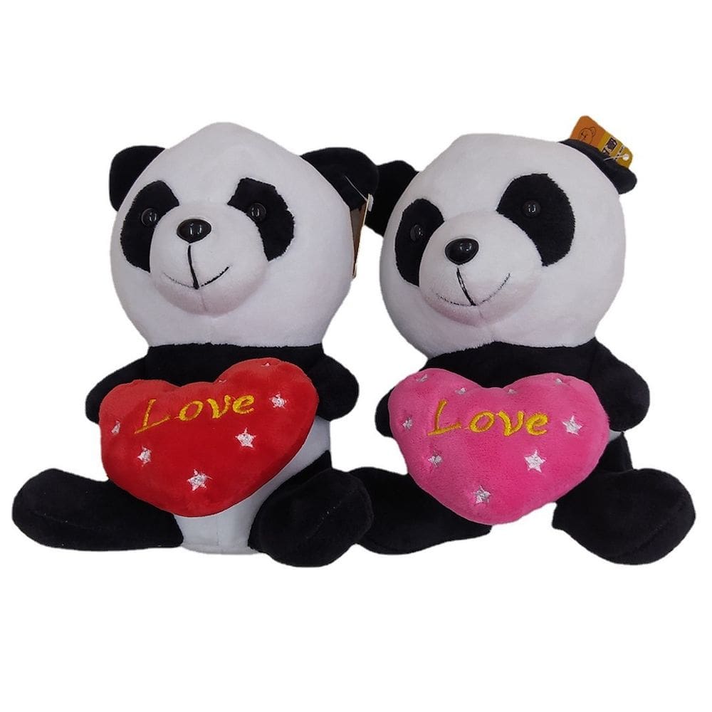 Conjunto de 2 peças de brinquedo de pelúcia Cartoon Panda com 20 cm de altura