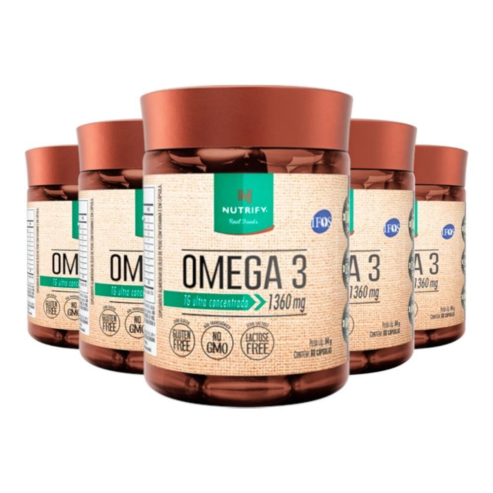 Kit 5 Ômega 3 Tg Ultra Nutrify 60 Cápsulas