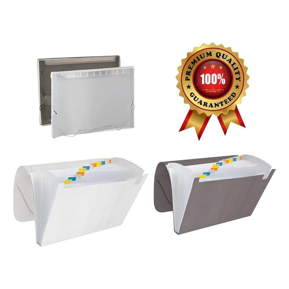 Pasta Sanfonada Organizadora A4 12 Divisórias Cor Transparen