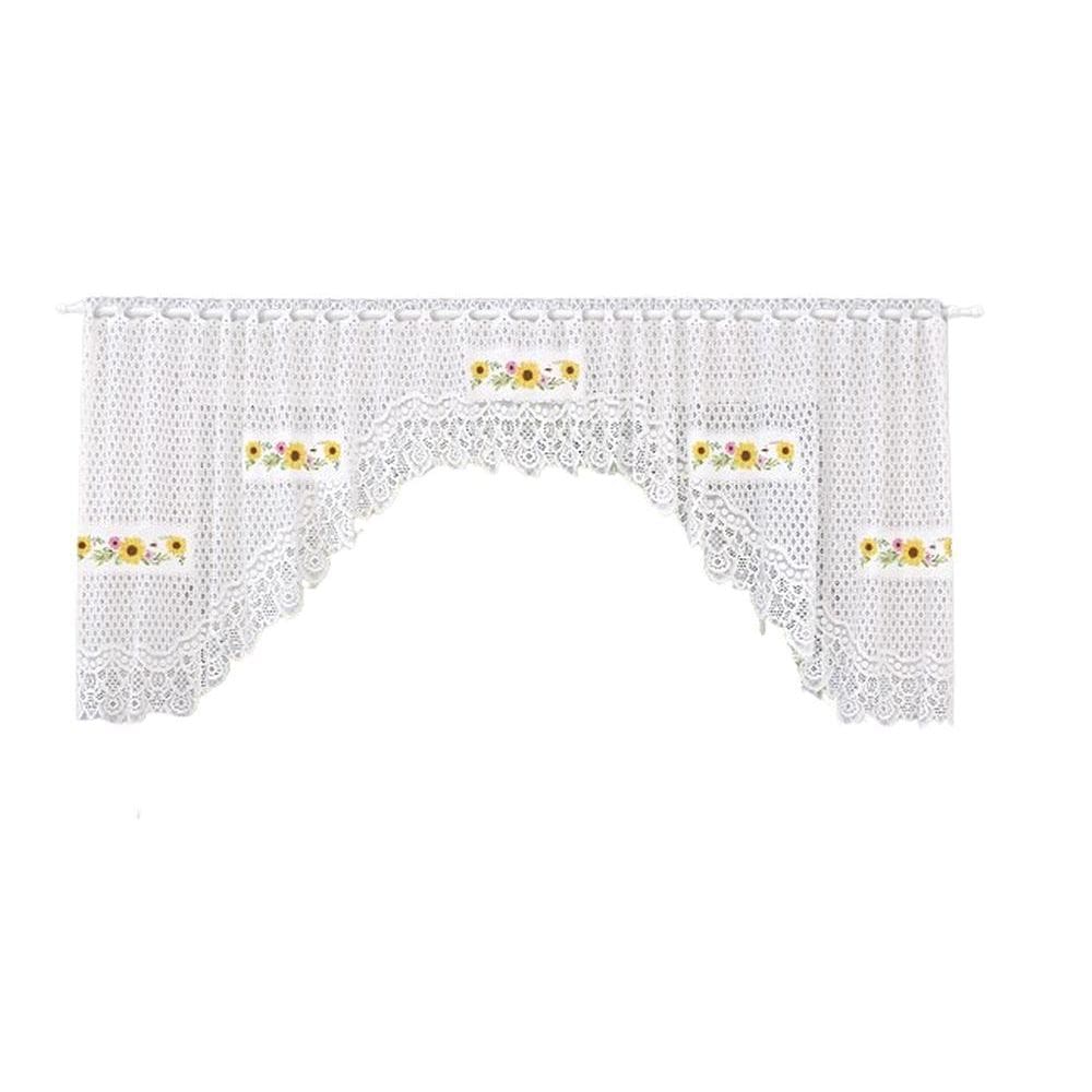 Cortina Bando Renda Cascata Siena Cozinha Estampa 3,15X0,95