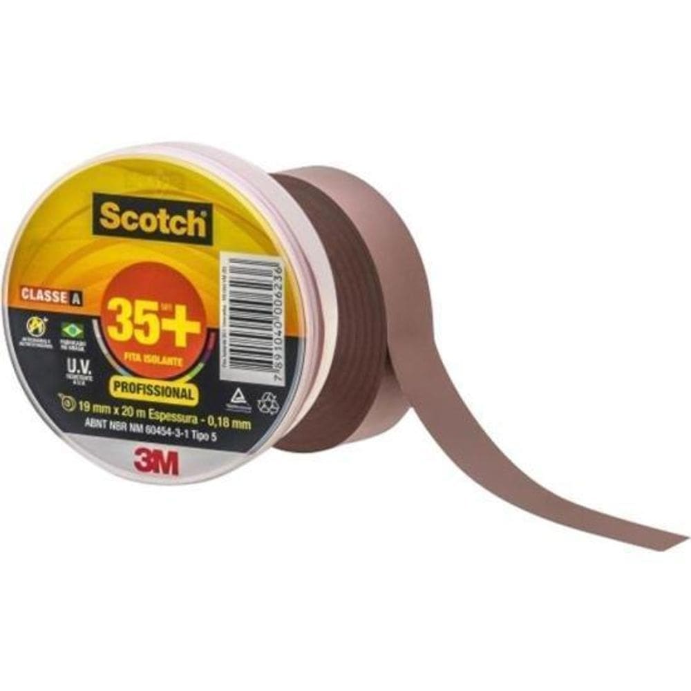 Fita Isolante 19X20M Scotch 35+ Marrom 3M