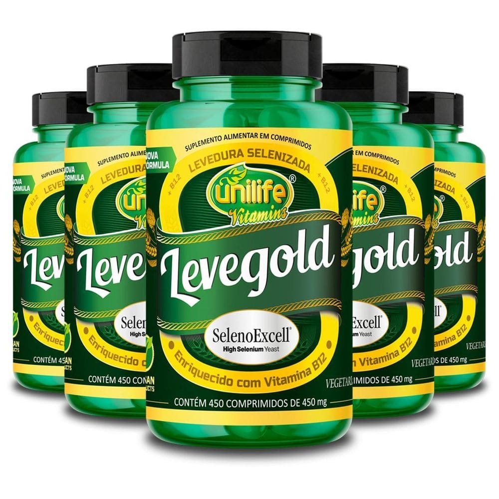 Kit 5 Levegold Unilife 450 Comprimidos 450Mg
