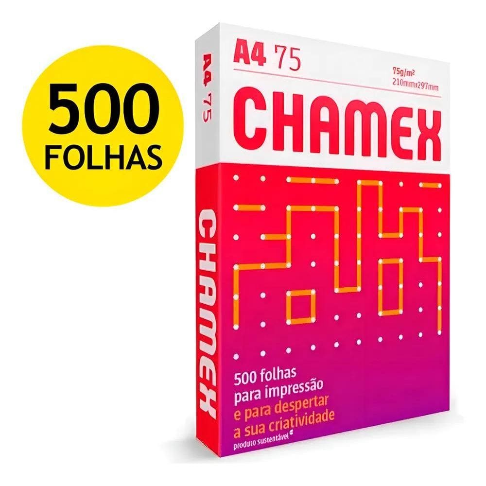 Papel Sulfite A4 Chamex Resma 500 Folhas 75G 210Mmx297Mm Bra