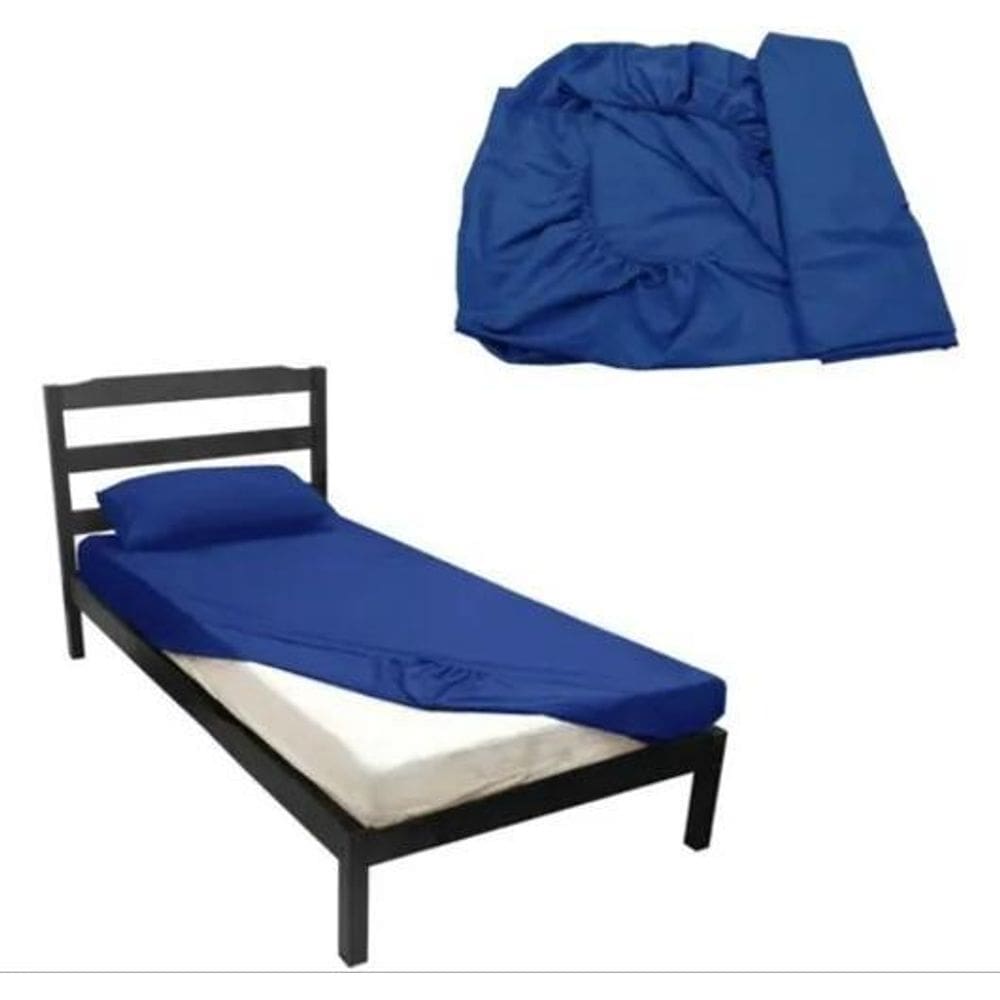 2X Lençol Solteiro Com Elástico Em Toda Volta + Fronha Liso