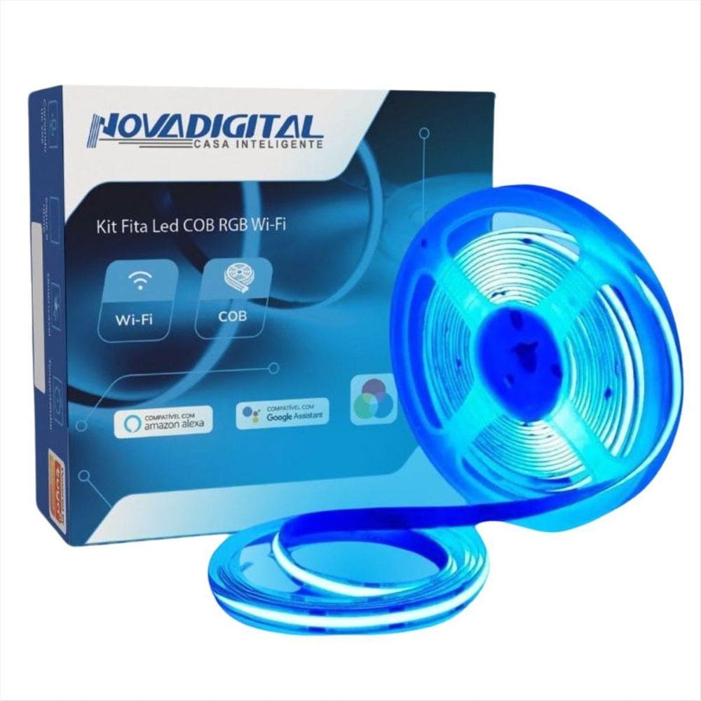 Kit Fita Led Cob Rgb Wifi Inteligente Novadigital Tuya Alexa