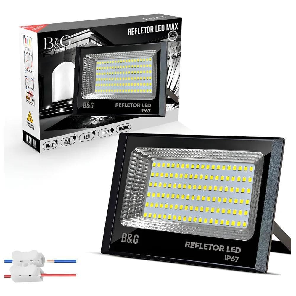 Refletor Led Smd 200W Holofote Prova Dágua Branco Frio 6500K