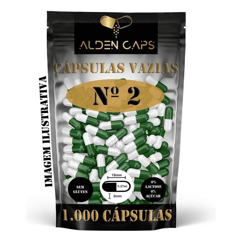 2X 1.000 Gelatina Verde E Branca Nº 2  300Mg