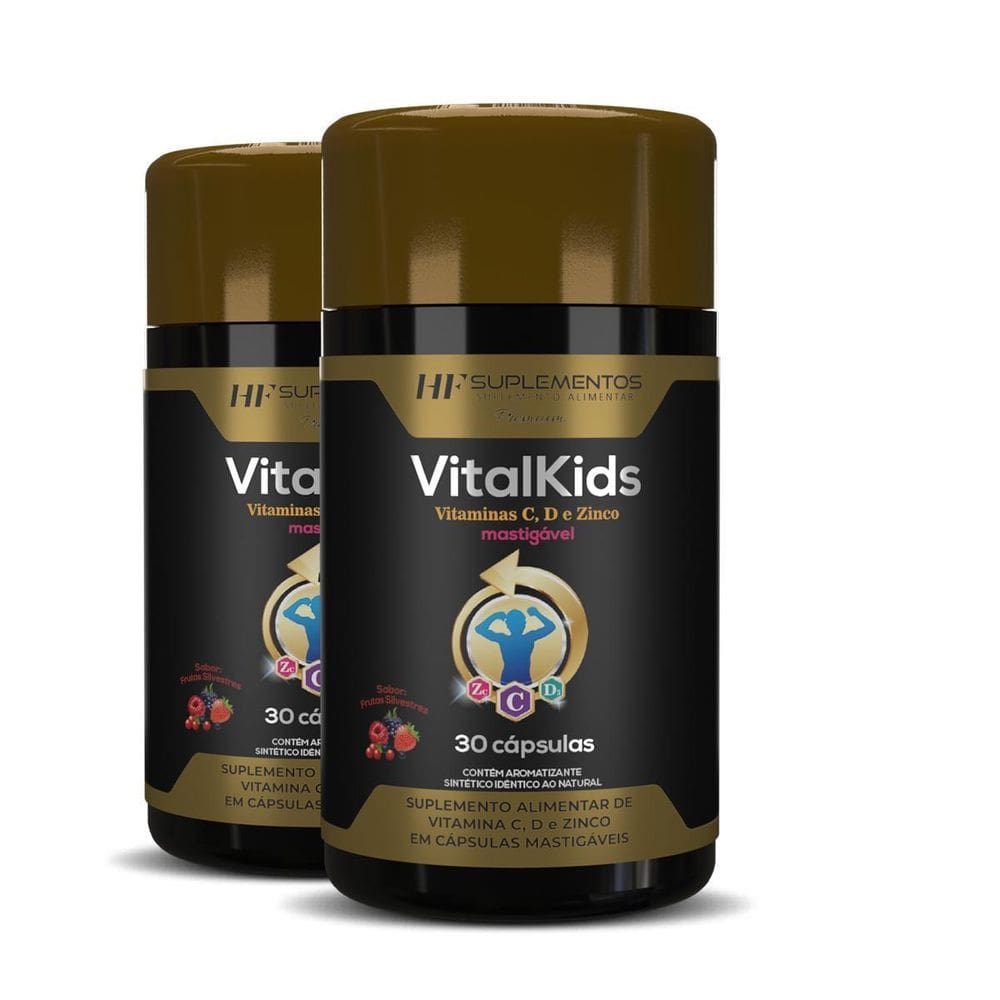 2X Vitalkids Vitamina C D Zinco 30Caps Mastigavel Hf