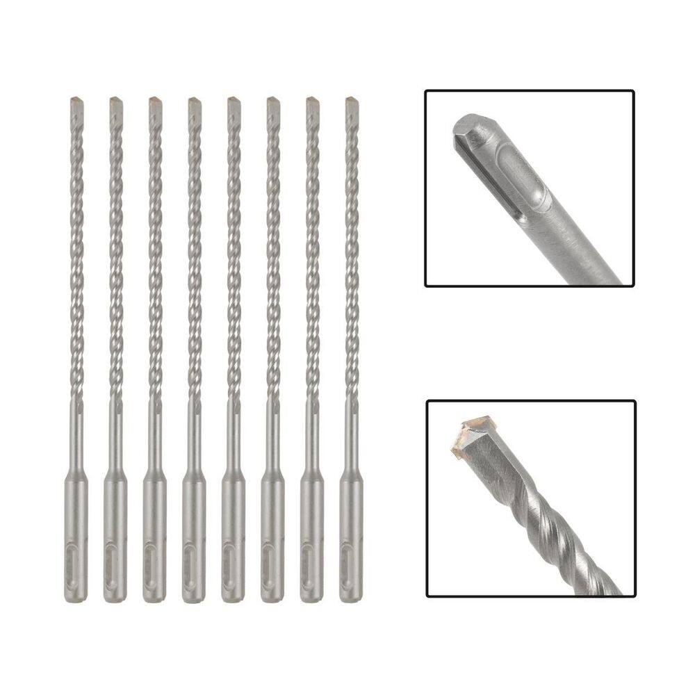 Jogo 8 Brocas Sds Plus 8X400 Mm Aço Carbono Tungstênio