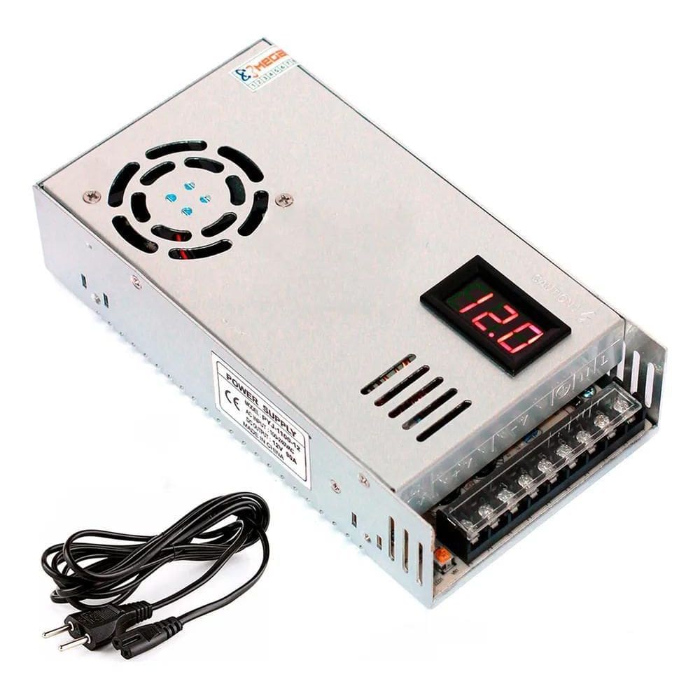 2X Fonte Automotiva Chaveada 13,8 V 90 Amperes + Extensao Ca