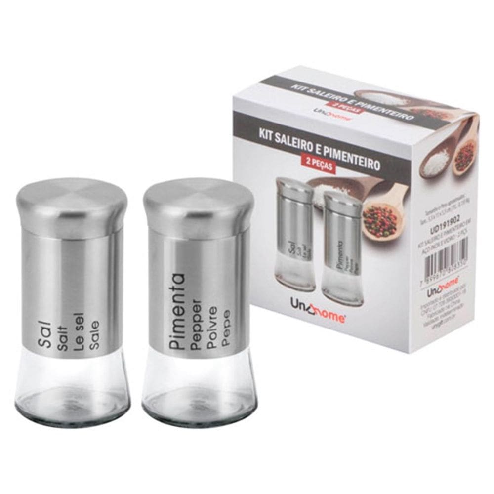 Kit Saleiro e Pimenteiro Uny Home com 2 Peças