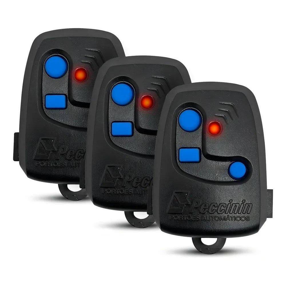 2X Kit Com 3 Controles Remoto Peccinin 3 Teclas 433,92 Mhz