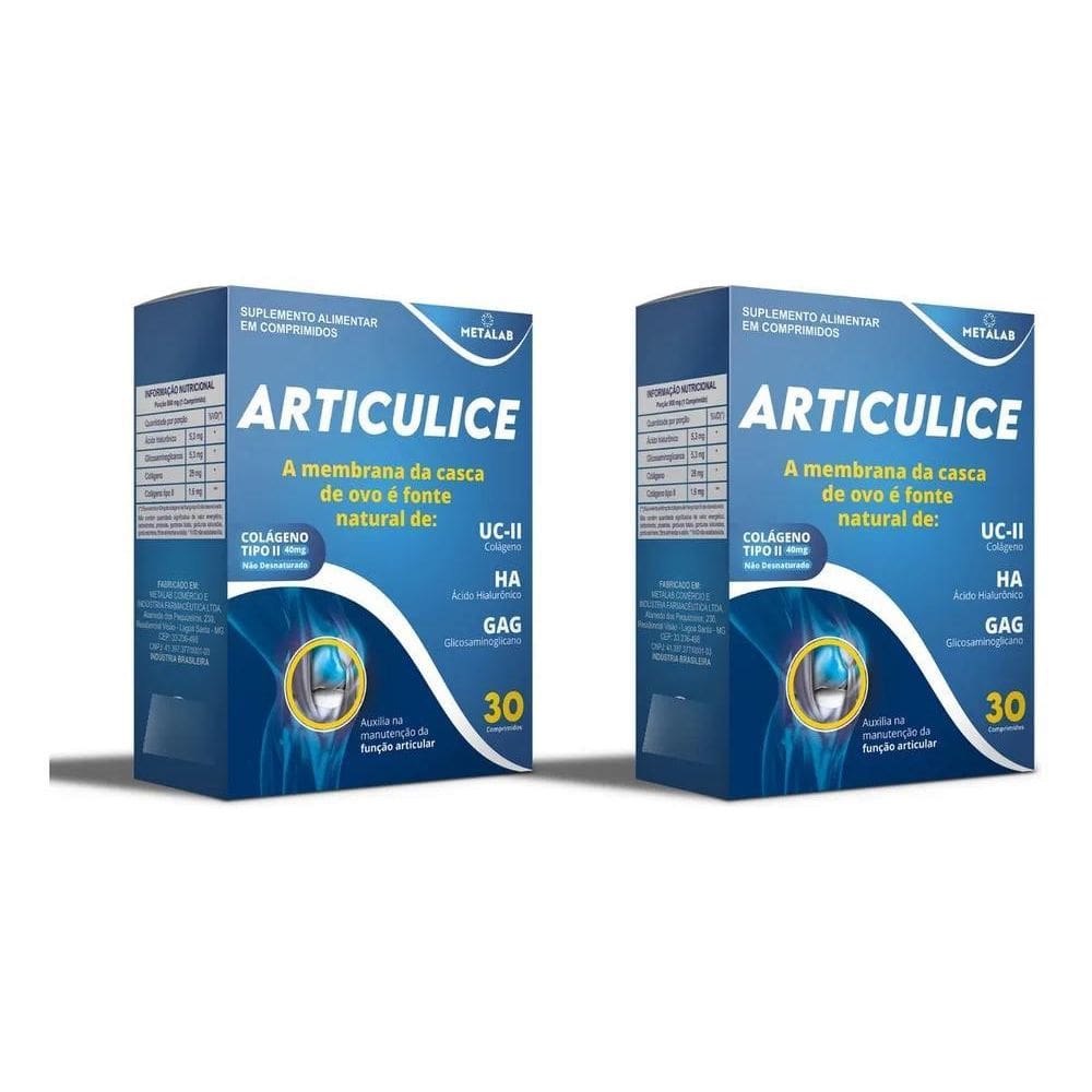 2X Articulice Colágeno Tipo 2 30 Comprimidos Metalab Kit 2