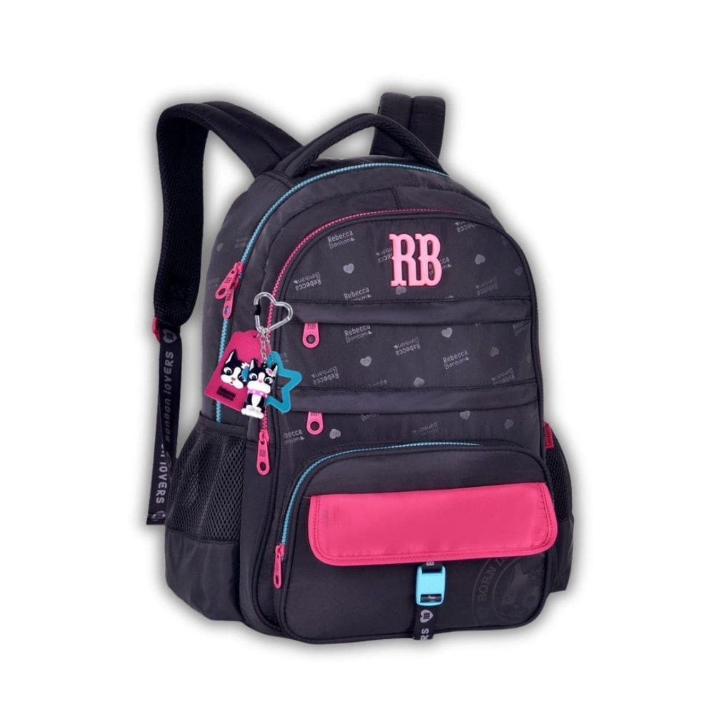 Mochila Rebecca Bonbon Costas Infantil Meninas Escolar Preto