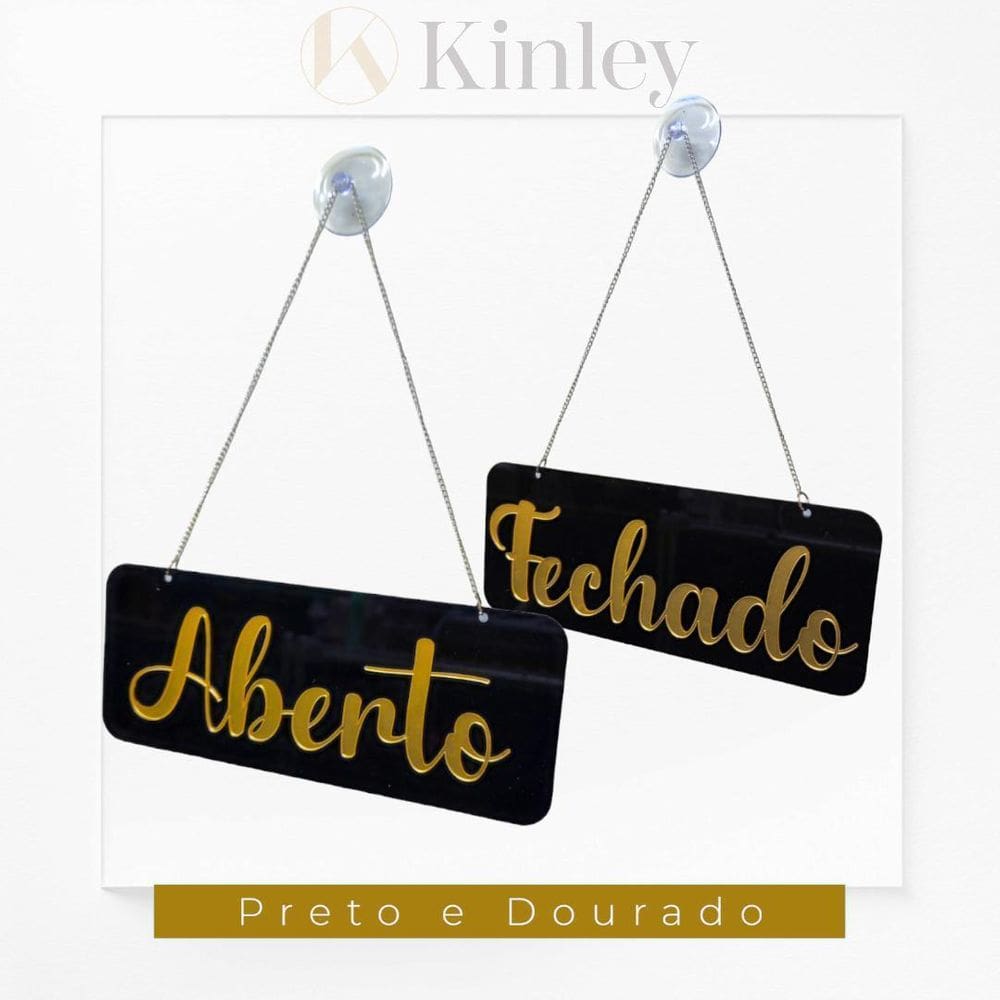 Placa De Sinalização Aberto Fechado Com Ventosa