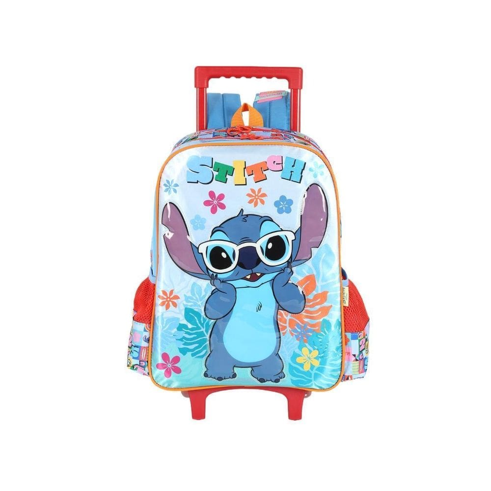 Mochila Stitch Rodas Viagem Meninas Escolar Passeio Disney