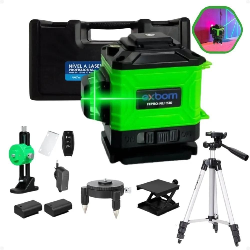 2X Nível A Laser 12 Linhas Autonivelante Recarregável Contro