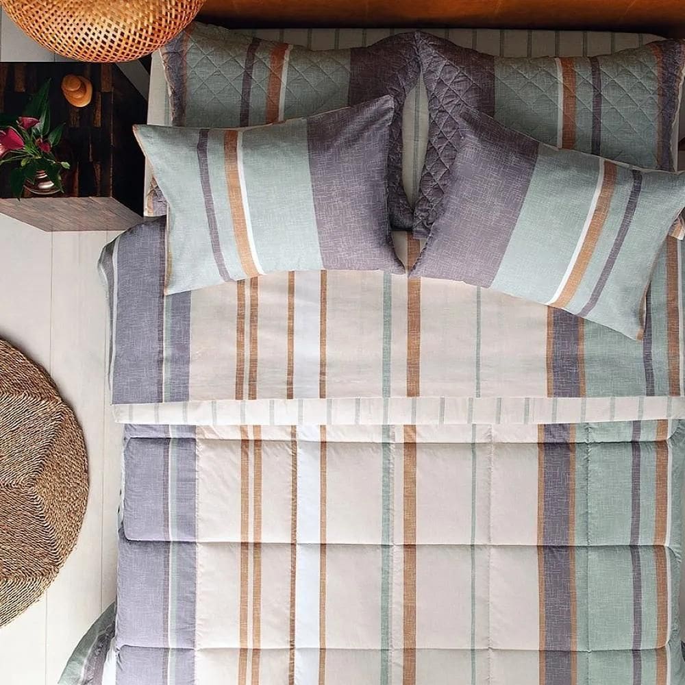 Jogo De Cama Casal Estampado 160 Fios - Andreza Luan