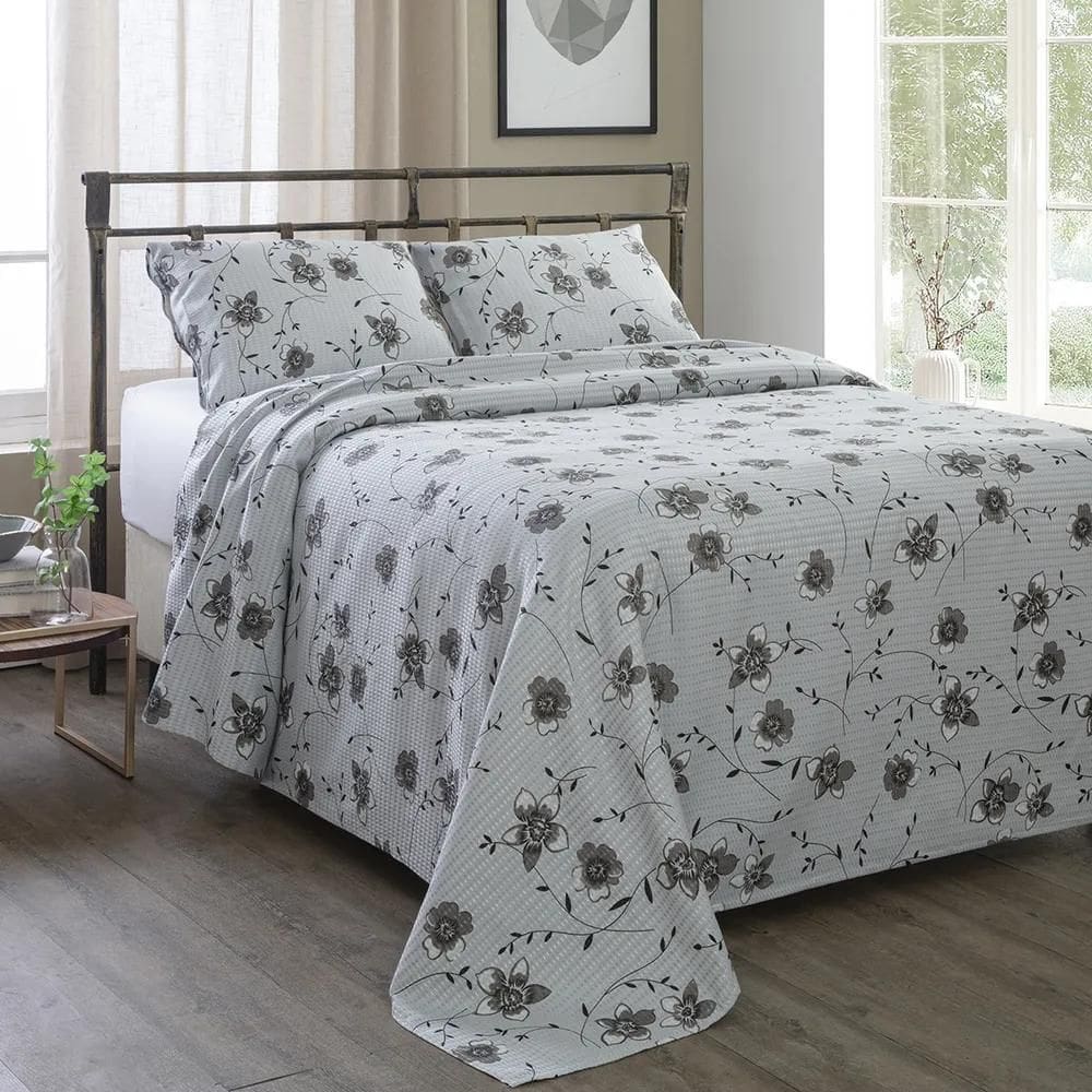 2X Colcha Piquet Cama Casal Queen Cobre Leito Com 3 Peças