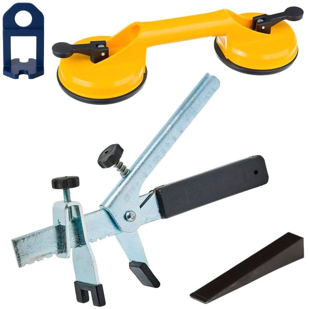 Ventosa Dupla + Nivelador + Cunha Plástica + Alicate De Aço