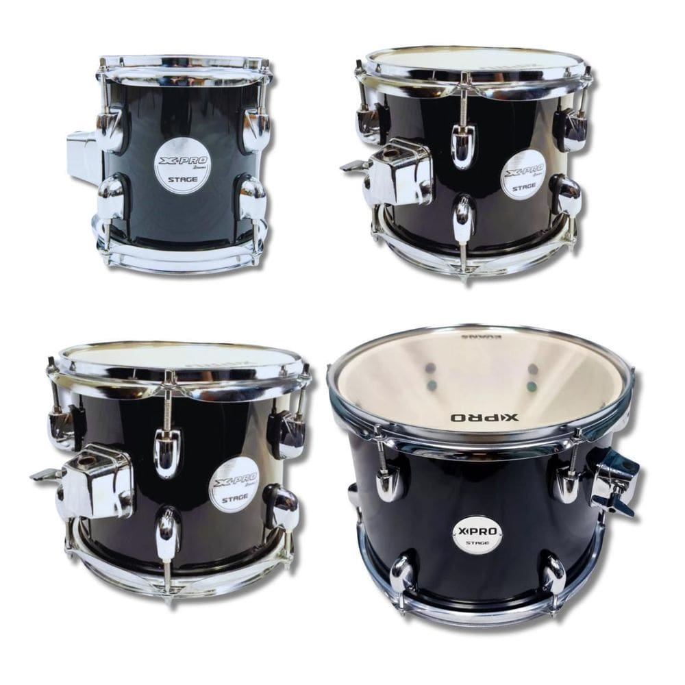 Kit Tom 6 8 10 12 De Bateria Em Madeira Com Caneca X-Pro