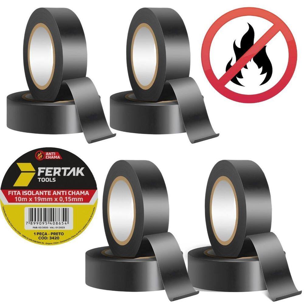 Fita Isolante Anti Chamas 10M X 19Mm Kit 04 Un