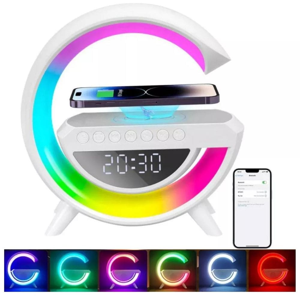 Luminária G Speaker Som Carregamento Sem Fio Lazer