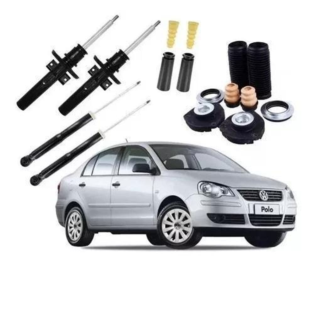 4 Amortecedor+ Kit Suspensão Polo Sedan