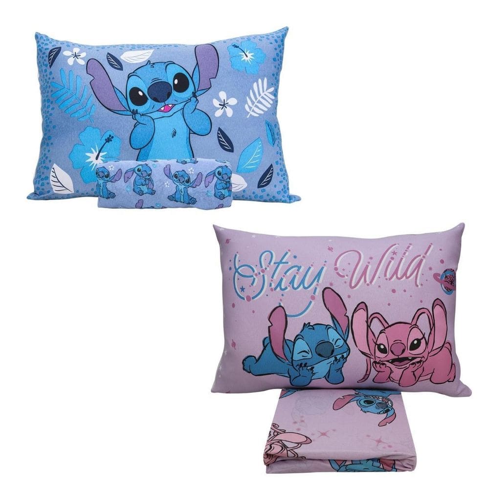 Kit 2 Jogos Cama Stitch Com Elástico Solteiro Oficial Disney