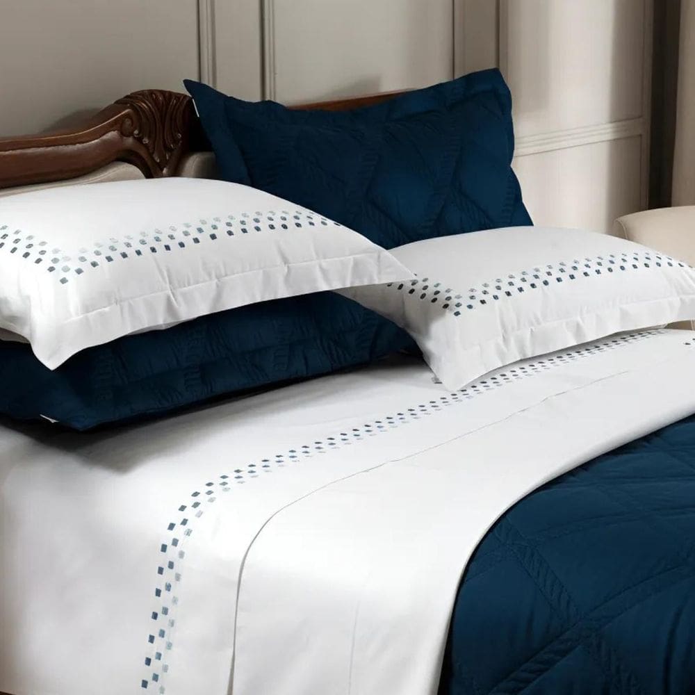 Jogo De Cama Casal Queen Miami 250 Fio Egípcio Super Macio