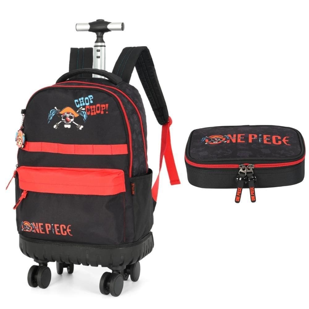 Kit Mochila De Rodinhas 360 E Estojo Box One Piece Luxcel