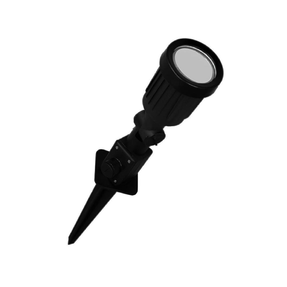 Espeto De Jardim Pvc Preto Lâmpada 6W Luz Branca Led Gu10