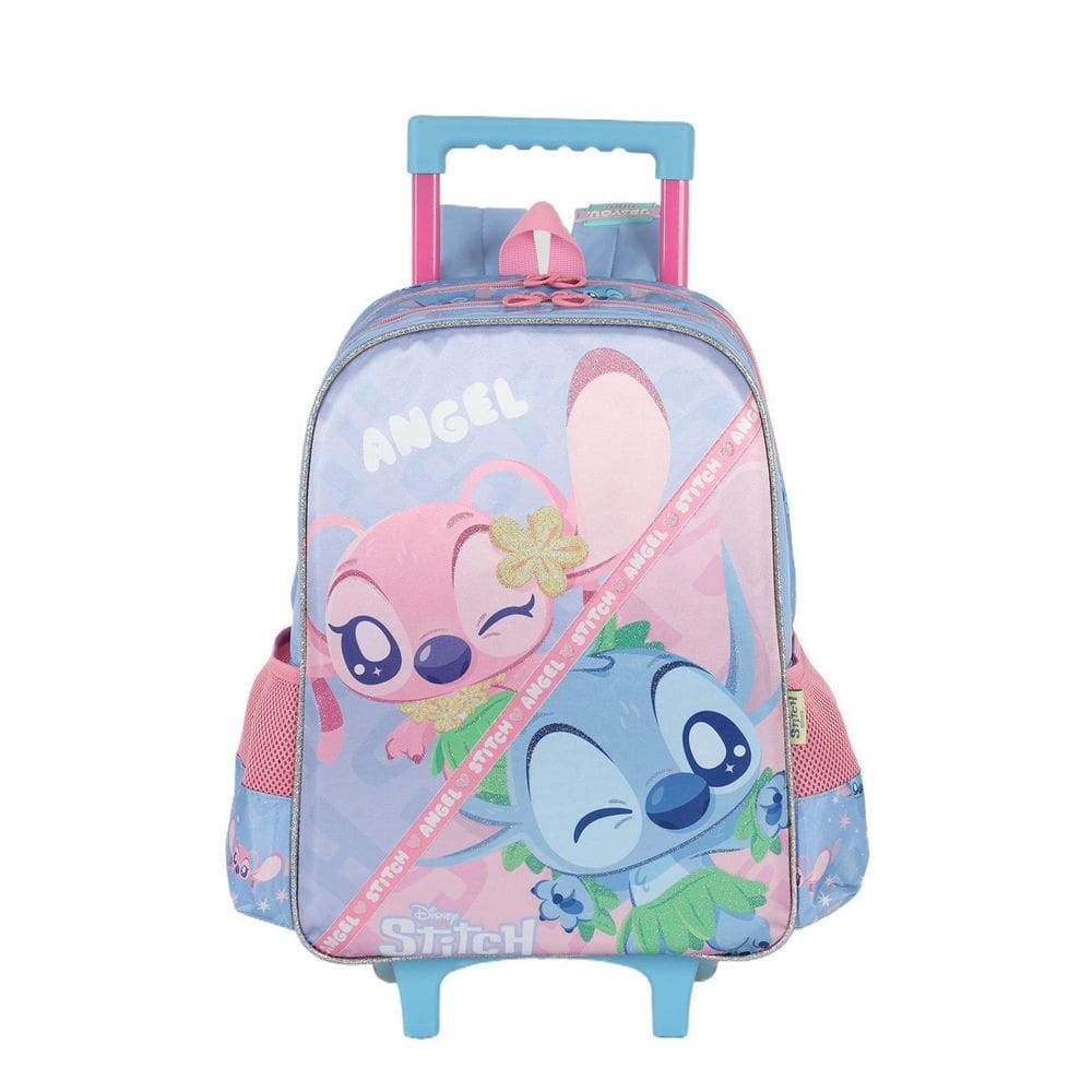 Mochila Stitch Rodinhas Meninas Escolar Passeio Disney Roxo