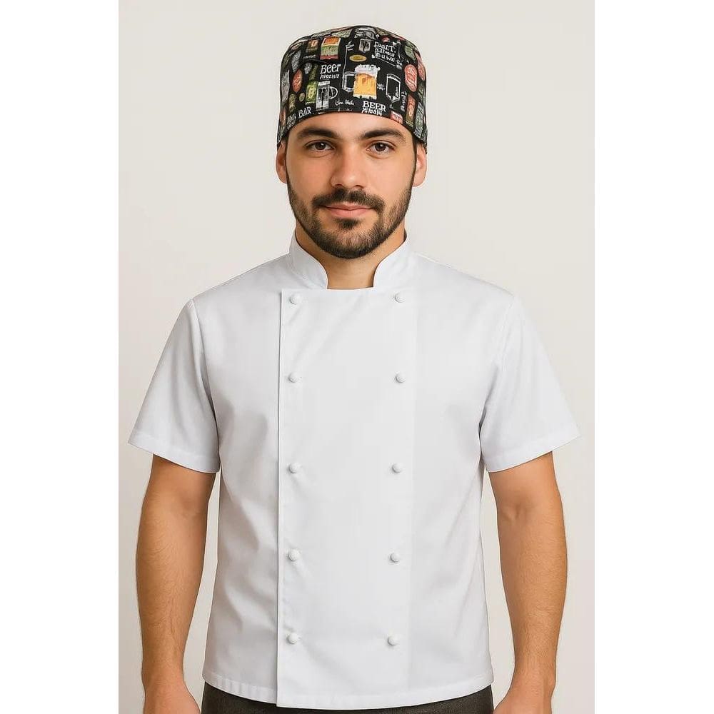2X Roupa Chef De Cozinha Dolmã Masculino Manga Curta Oxford