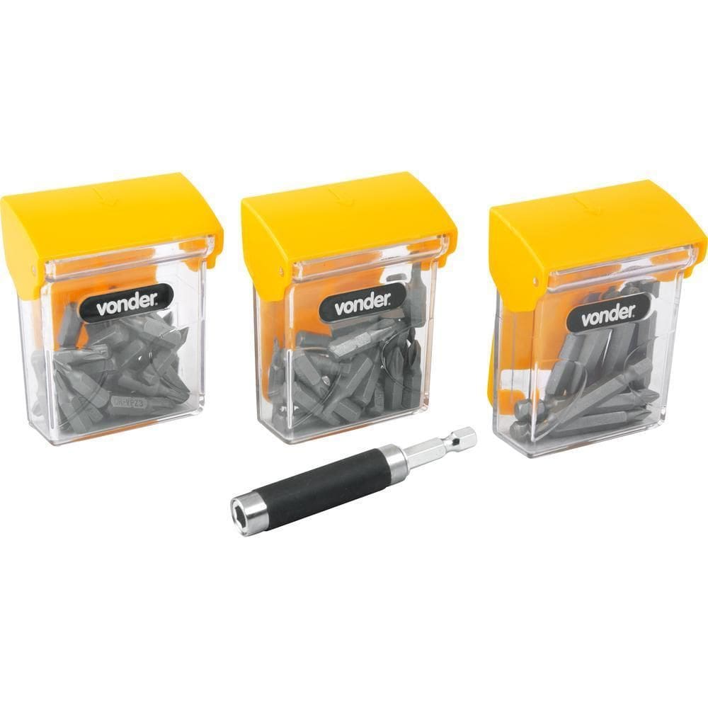 Jogo Bits/Ponteiras Vonder Com 61 Peças Encaixe 1/4