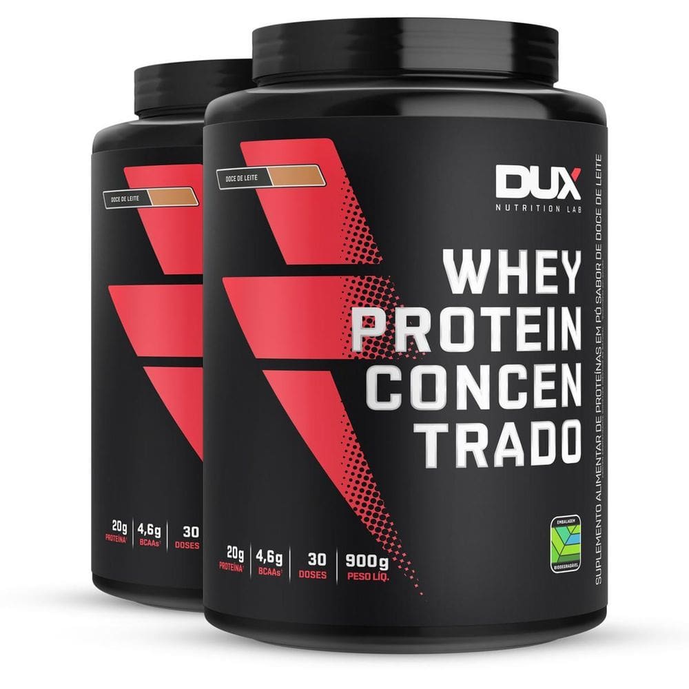 Kit 2 Whey Protein Concentrado Dux Doce De Leite 900G