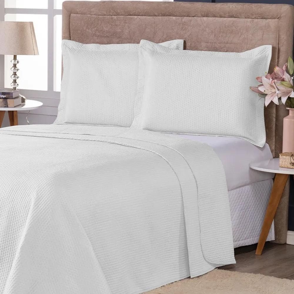 2X Kit Colcha Cobre Leito Casal Queen 3 Pçs Dupla Face 200 F