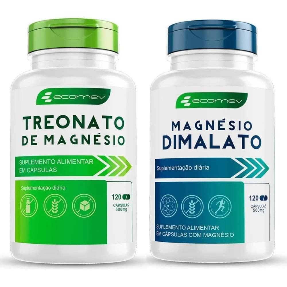 2X Kit Suplemento Em Cápsulas Dimalato + Treonato 240Cp Ecom