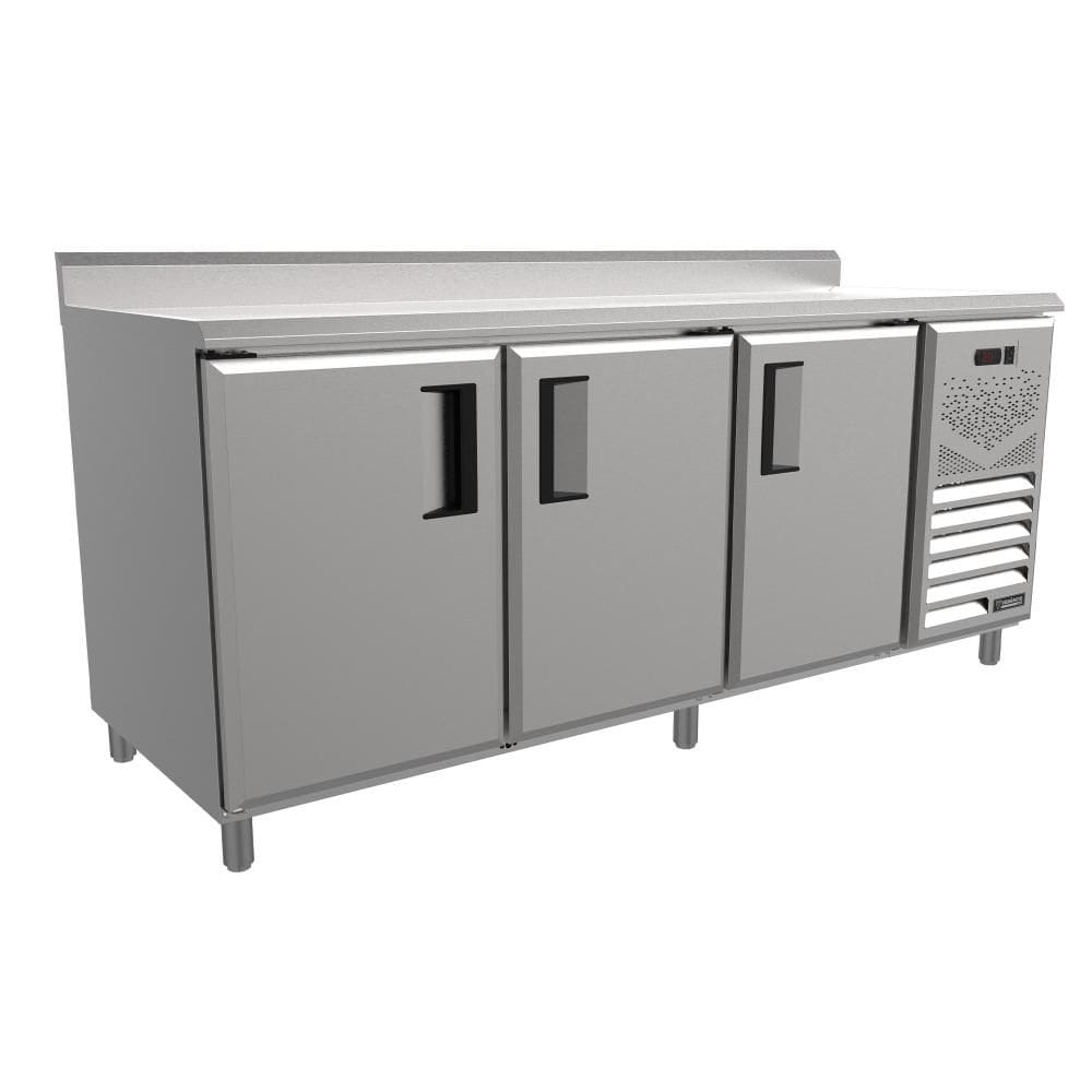Balcão Refrigerados Venâncio 200cm Linha Prime Exterior Inox Interior Aluzinco Borda Espelhada com Cuba 127V PCFRH20-39349