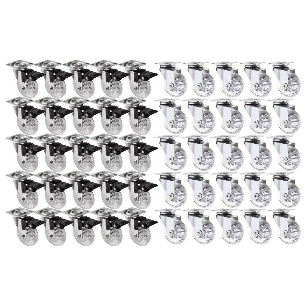 Kit 50 Rodízio Giratório Em Gel Rodinha Silicone Móveis 35Mm