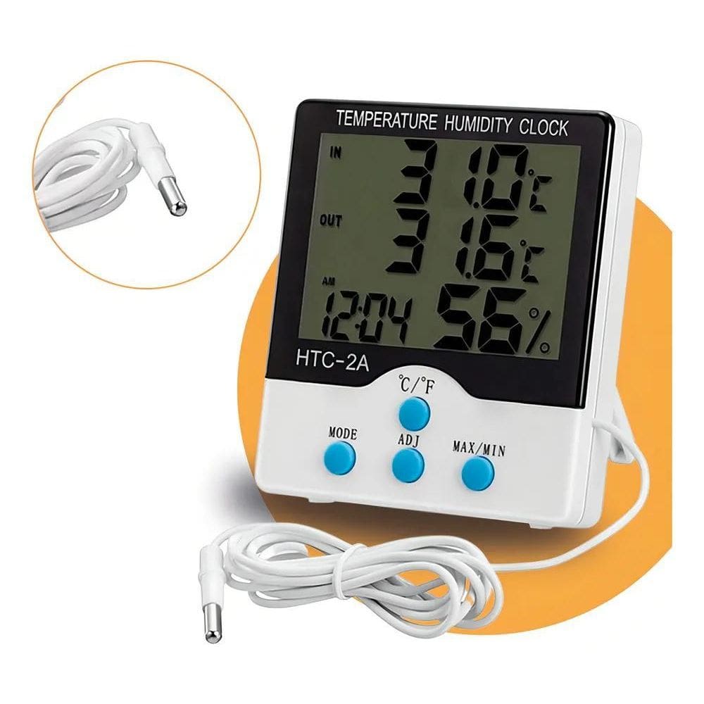 2X Relógio Medidor De Temperatura Umidade Maxima E Minina Te