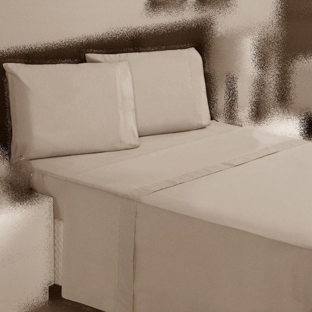 Jogo Cama Casal 3P Lençol Sem Elástico + Fronha 100% Algodão