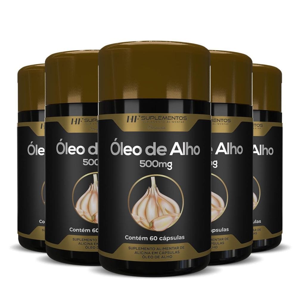 5X Oleo De Alho Premium 500Mg 60Caps Hf Suplementos