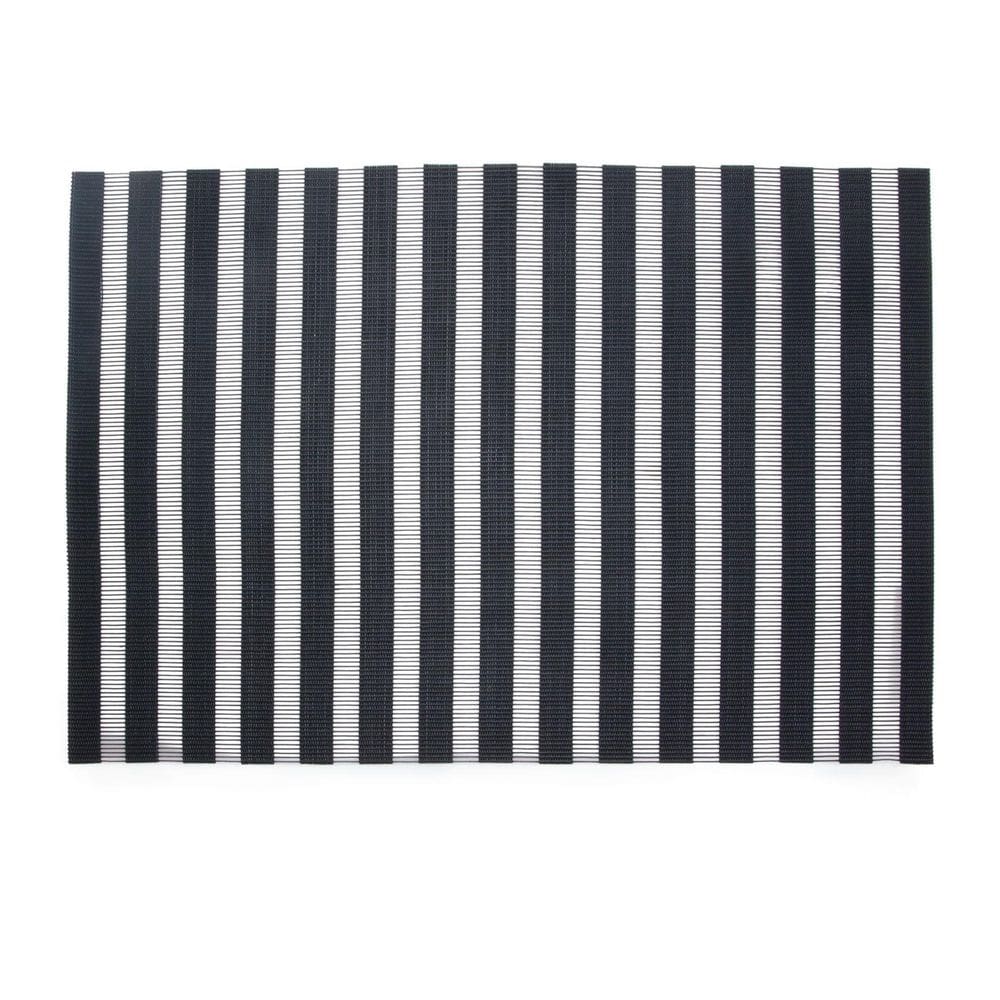 Jogo Lugar Americano Listras Preto 06 Peças Ja19037