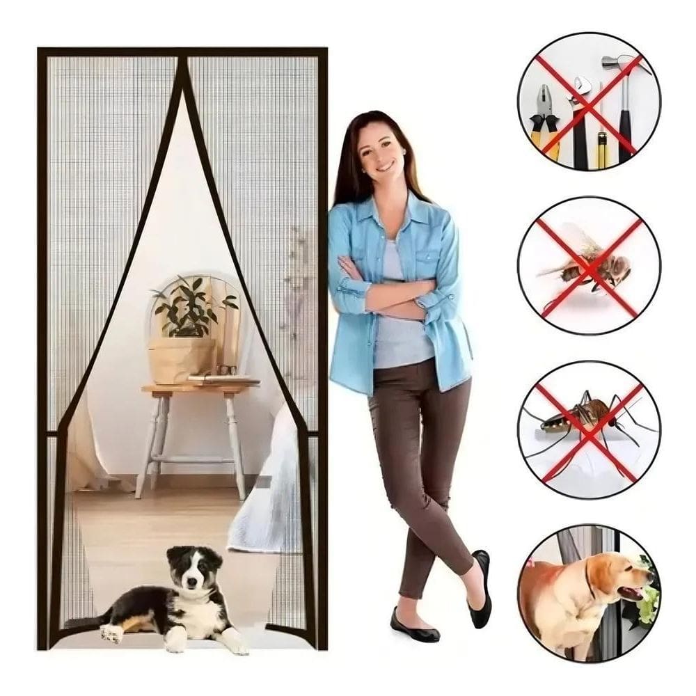 2X Cortina Magnética Tela Mosqueteira Anti-Mosquito Inseto